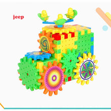 81Pcs Plastic Electric Gears 3D Building Blocks Kits DIY Free Assembly Educational Baby Gear Toys For Children's Birthday Gifts