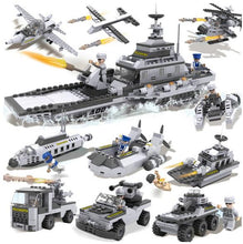 8 in 1 Cruiser Building Block Brick Army Military Ship Model Battle War Ship Navy Vessel Boat Toy Equipment Tech YH1273