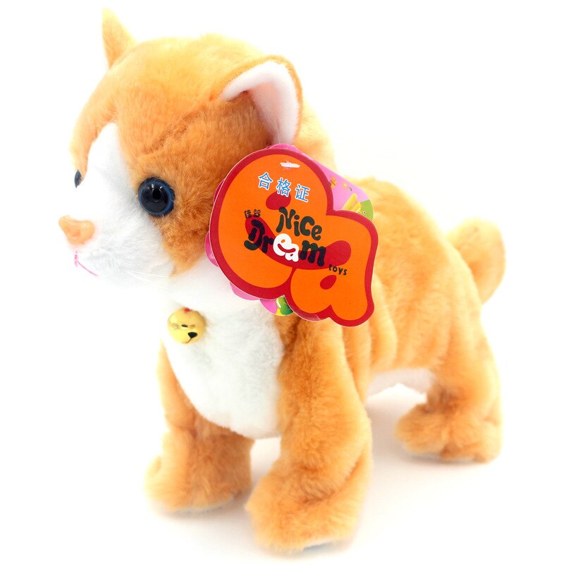 Robot Cat Rc Robots Animals Kids Toys Radio Control Wireless Cat Yellow Black Cute Singing Talking Walk Move Toys For Children