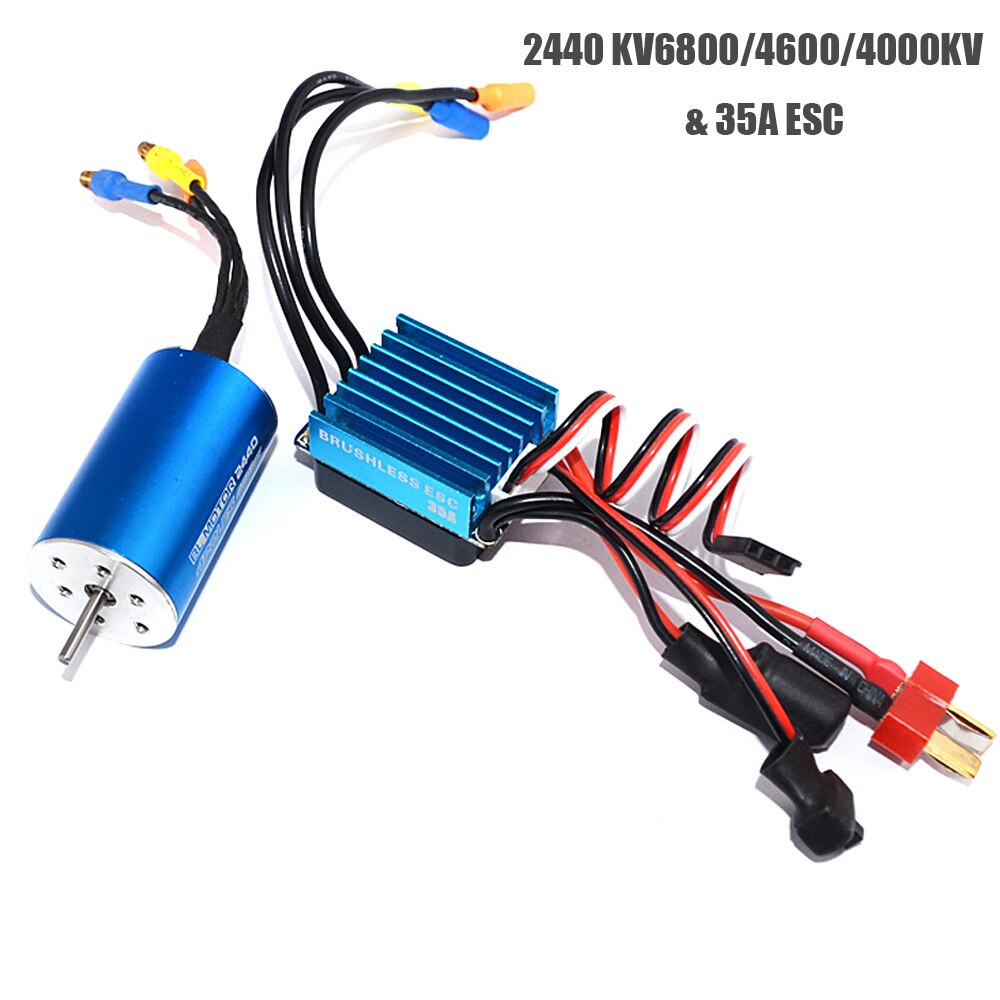 RC 2440 6800KV / 4600KV / 4000KV Sensorless Brushless Motor With 35A Brushless ESC for 1/14 1/16 RC Car