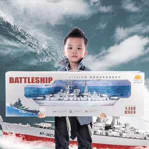 Hot 71cm 1:360 RC Military Battleship RC Cruiser Warship Toy Control Military RC Boat Destroyer Model Toys Best Gifts - US Plug