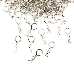 100pcs 1:10 Universal Scale Bend Body Clips Pins Sliver Black Buggy Shell RC Car Parts For Redcat HPI Himoto HSP Truck