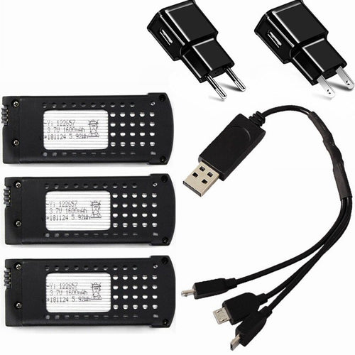 Original 3.7V 1600mAh Lipo Battery and ( 3-in-1 ) Charger For SG106 RC Helicopter Quadcopter Spare Parts 3.7v Drone Battery