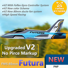 FMS RC Airplane 80mm Ducted Fan EDF Jet Futura V2 with Reflex Gyro Controller System High Speed Model Plane Aircraft PNP EPO