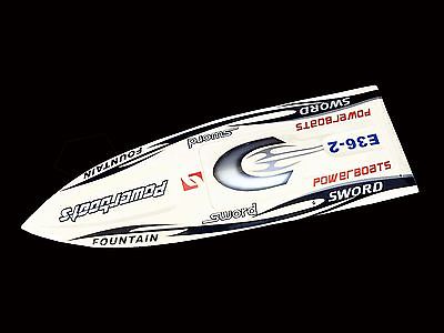 E36 PNP Sword Fiber Glass Racing Speed RC Boat W/1750kv Brushless Motor/120A ESC/Servo Boat White TH02647