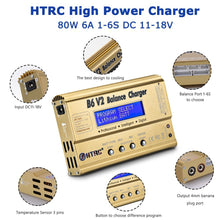 HTRC Imax B6 V2 80W 6A RC Balance Charger For LiIon/LiFe/NiCd/NiMH/High Power Battery LiHV 15V 6A AC Adapter IMAX Charger