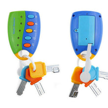 Cartoon Baby Kids Musical Smart Remote Car Key Toy Car Voices Education Toys-Blue