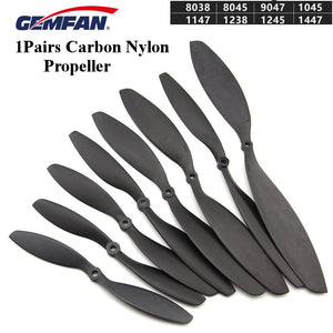 1Pair Gemfan Carbon Nylon CW/CCW Propeller Blades Prop 8038 8045 9047 1038 1045 1050 1147 1238 1245 1447 for RC Drone Quadcopter