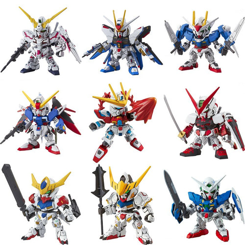 Original SD Gundam Model Cute Unicorn Sazabi Wing Zero Strike Freedom 00 Destiny Armor Unchained Mobile Suit Kids Toy