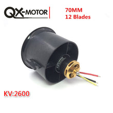 4S 70mm 12 blades fan ducted QX-MOTOR EDF unit for RC Drone brushless Motor QF2827 2600KV 80A ESC Quadcopter accessories