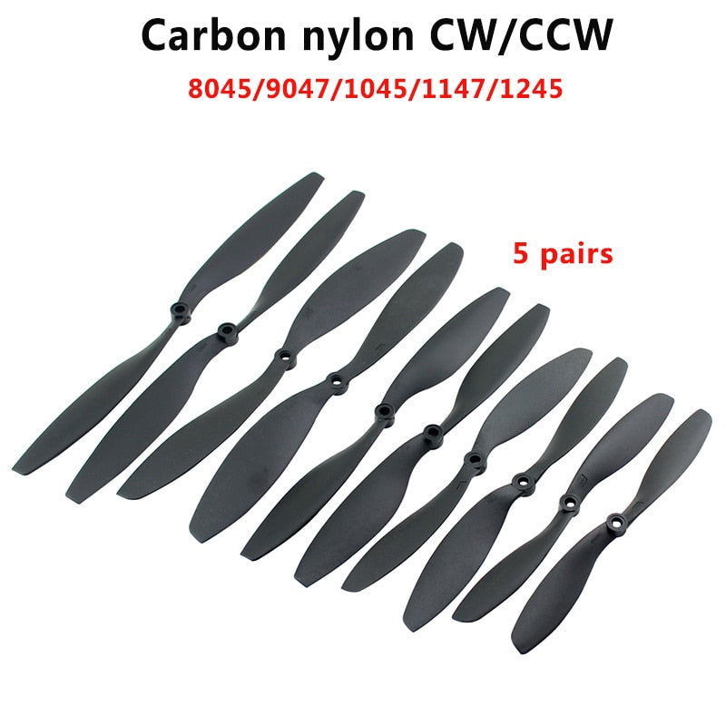 5Pairs 8045/9047/1045/1147/1245 Carbon Fiber Nylon Propeller CW/CCW Prop For RC Qudcopter UAV Drone VS APC Prop