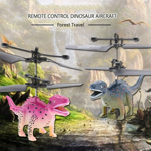 Mini RC Drone Dinosaur Helicopter Toys Simulation Dinosaurs RC Animal Robot With Flashing LED Light Hand Flying Toys Kids