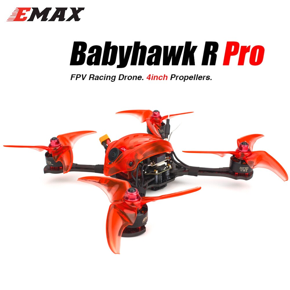 Emax Babyhawk Race Pro 4-inch FPV RACING DRONE - BNF (Frsky D8) F4 Mini Magnum III BLHeli32 3-6s RS1606 3300kv RC Quadcopter FPV