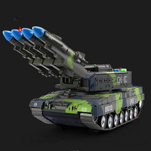 360° Rotating Children's Toy Tank Simulation Model Tiger Military Armored Missile Tank Car Model Sounding Glowing Toy Boy Gift