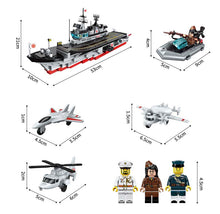 Enlighten Building Block Military Battle Sea Force Serpent Escort Carrier 3 Figures 642pcs Educational Bricks Toy Boy Gift