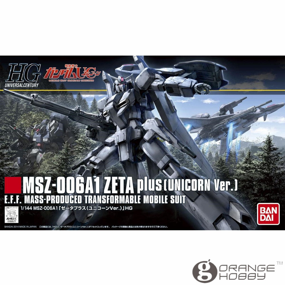 OHS Bandai HGUC 182 1/144 MSZ-006A1 Zeta Plus Unicorn Ver Mobile Suit Assembly Model Kits