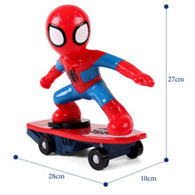 Never Fall Down RC Skateboard Spiderman Light Sound Toys Flash RC Toy for Kids RC Skateboard