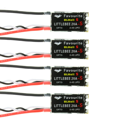 4Pcs FVT Favourite 20A LittleBee 20A-S ESC BLHeli_S OPTO 2-4S Supports Mulitshot OneShot125 Oneshot42 Multicopter Spare Parts