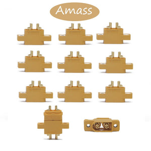 10pcs AMASS Connector Plug XT60E-M Mountable XT60 Male Plug Connector with Screw For RC Parts
