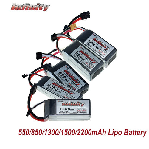 Infinity LiPo Lithium Battey 550/850/1300/1500/2200mAh 3S 11.1V 4S 14.8V 85C XT30 JST SY60 Plug For FPV Racing Drone Quadcopter
