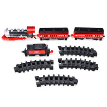 Smoke Light Simulation Sound Effect Classical Steam Train Assembled Electric Rail Car Track Toys