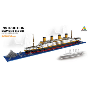 1860Pcs Titanic Shape Micro Diamond Particle Assembly Building Block Kit Educational Bricks Boys Girls Kids Children Toys Model