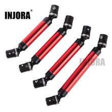 INJORA 1PCS Black Red Metal Drive Shaft for 1/10 RC Crawler Car Traxxas TRX4 Axial SCX10 90046 D90 TF2 RC Car Part