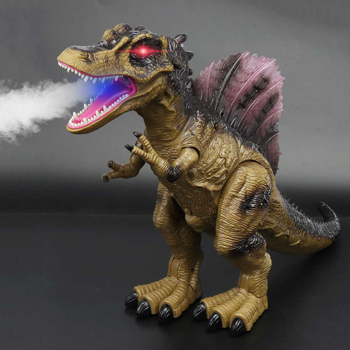 RC Dinosaur Remote Control Sounds Dinobot Electric Walking Animals Toy Music LED Light Spray Toys for Kids Children