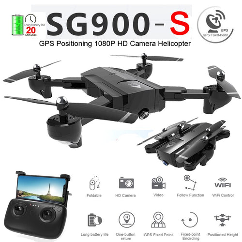 SG900-S SG900S GPS Foldable Profissional Drone with Camera 1080P HD Selfie WiFi FPV Wide Angle RC Quadcopter Helicopter Toys F11