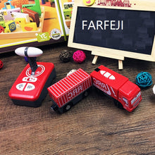 FARFEJI Red Remote Controlled Train Electric Rc Train Remote Toys For Children Wooden Tracks Rc Train Remote Control
