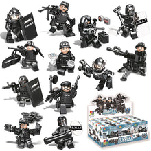 12 Types Small Particle DIY Puzzle Assembly SWAT Team Doll Building Block Toys for Children Playing Family Entertainment Kits