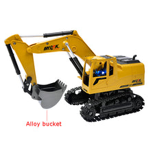 8CH Simulation toy RC excavator toys with Musical and light Children's Boys RC truck Beach toys RC Engineering car tractor