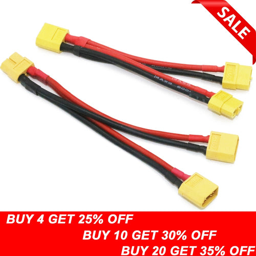 1pcs Xt60 Parallel Battery Connector Cable Dual Extension Y Splitter Silicone Wire