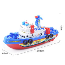 Children Electric High Speed Music Light Boat Marine Rescue Model Fireboat Toys For Boys Water Spray Fire Boat Educational Toy