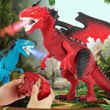 Infrared RC Dinosaur Toys Remote Control Dragon Shaking Head Light Up Eyes Walking Spray Dino Christmas Gift Toys For Chi