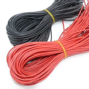 10meter/lot High Quality wire silicone 10 12 14 16 18 20 22 24 26 AWG 5m red and 5m black color