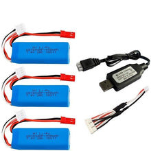 7.4V 450mAh Lipo Battery and USB Charger for WLtoys K969 K979 K989 K999 P929 P939 RC Car Parts 2s 7.4v Battery 3pcs