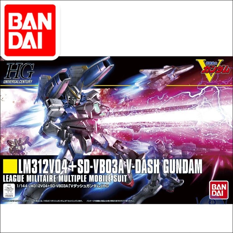 Original Japaness Gundam HG 1/144 Model LM312V04+SD Victory V-DASH GUNDAM Mobile Suit Kids Toys