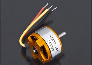 1pcs Brushless DC Electric Motor A2208 KV1100 KV1400 KV2600 for RC Airplanes/Boat/Vehicle Model Glider Plane Kit
