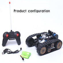 360° Rotation Double Sided Track Stunt Deformation Remote Control Tank Wired remote control LED Lighting and Music