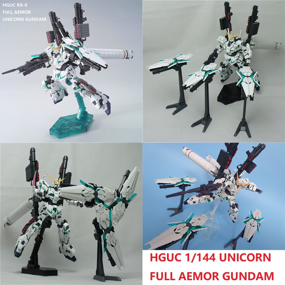 Japaness Original HG 1/144 Gundam Model RX-0 FULL ARMOR UNICORN GUNDAM Freedom Destroy Armor Mobile Suit Kids Toys With Holder