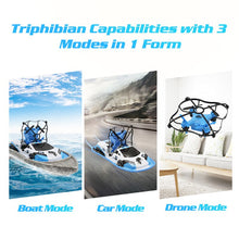 3 In 1 RC Drone Boat Car Water Ground Air Mode Three Modes Headless Mode Altitude Hold RC Helicopters Toys For Kids