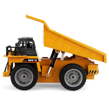 HUINA 1540 1:18 2.4G 6CH RC Alloy Dump Truck Reinforced Alloy Rotate RC Excavator Engineering Car Remote Control Cars Boys Gifts
