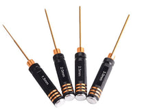 RC Tools 4 pcs hex screw driver set titanium plating hardened 1.5 2.0 2.5 3.0mm screwdriver For Rc helicopter Rc toys (1 set)