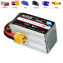 HRB Lipo Battery 2S 3S 4S 5S 6S 7.4V 11.1V 14.8V 18.5V 22.2V 1500mah 1800mah 2200mah 45C 50C For Racing Drone FPV Quadcopter