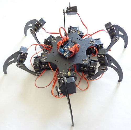 18DOF Aluminium Alloy Hexapod Robotic Spider Six Legs Robot Frame Kit No Remote Controller for DIY Robot Accessories