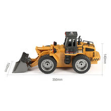 HUINA 1520 6CH 1/18 2.4GHz RC Metal Bulldozer RTR Front Loader Engineering Toy Remote Control Construction Tractork Vehicle