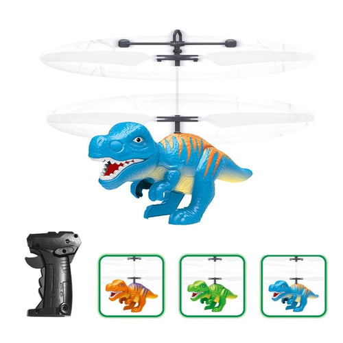 Electric RC Flying Toy Infrared Sensor Dinosaur Model Helicopter LED Flash Lighting USB Charging Small RC Toy for Kids