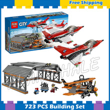 723pcs City Airport Air Show Jet Plane Hangar Model Building Blocks 02007 Assemble Kit Children Gifts sets Compatible With Lego