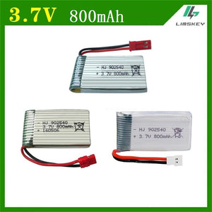 1pcs 3.7V 800mAh 902540 Battry For Syma X5C X5SC X5SW M68 X5HC X5HW X400 X800 four-axis Model aircraft 3.7V 800mah Lipo battery